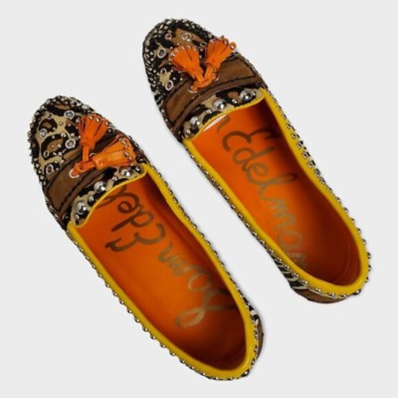 Sam Edelman Aurora Leather Zebra Animal Print Cow Hair Tassel Loafers Sz 7.5M - Picture 11 of 12